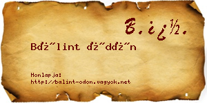 Bálint Ödön névjegykártya