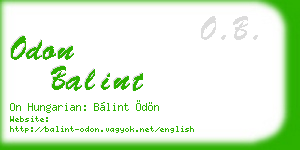odon balint business card